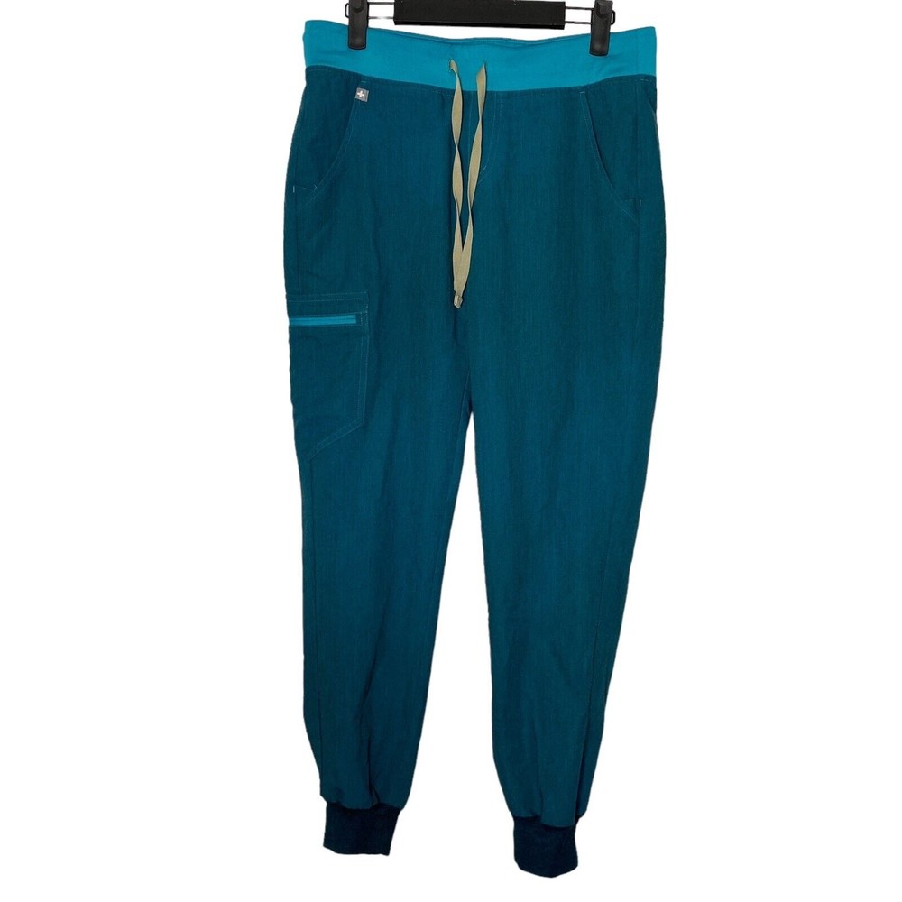 Figs Jogger Scrub Pants Zamora Small Women's Technical Collection Teal Blue
